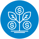 Tree with dollar signs icon